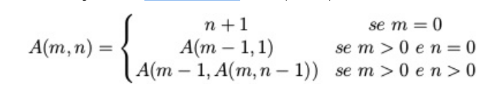 fórmula de ackermann